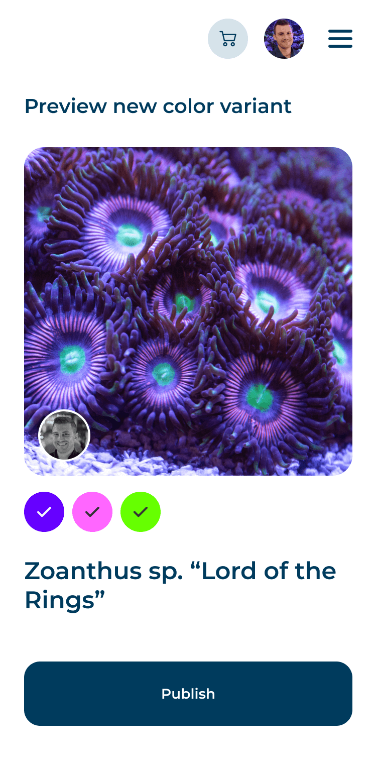 Card with image of orange fish